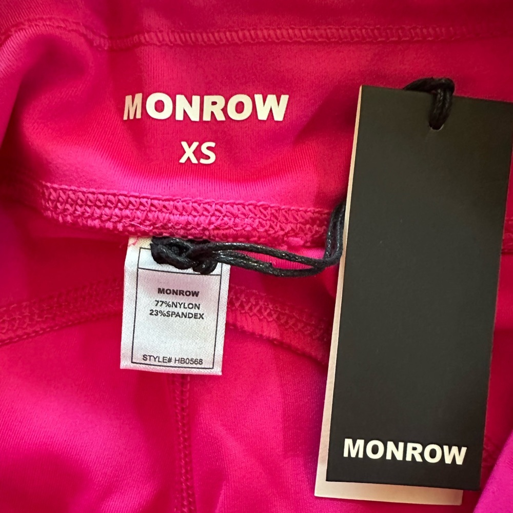 Monrow Bright Pink Performance Leggings Size XS - Picture 3 of 3